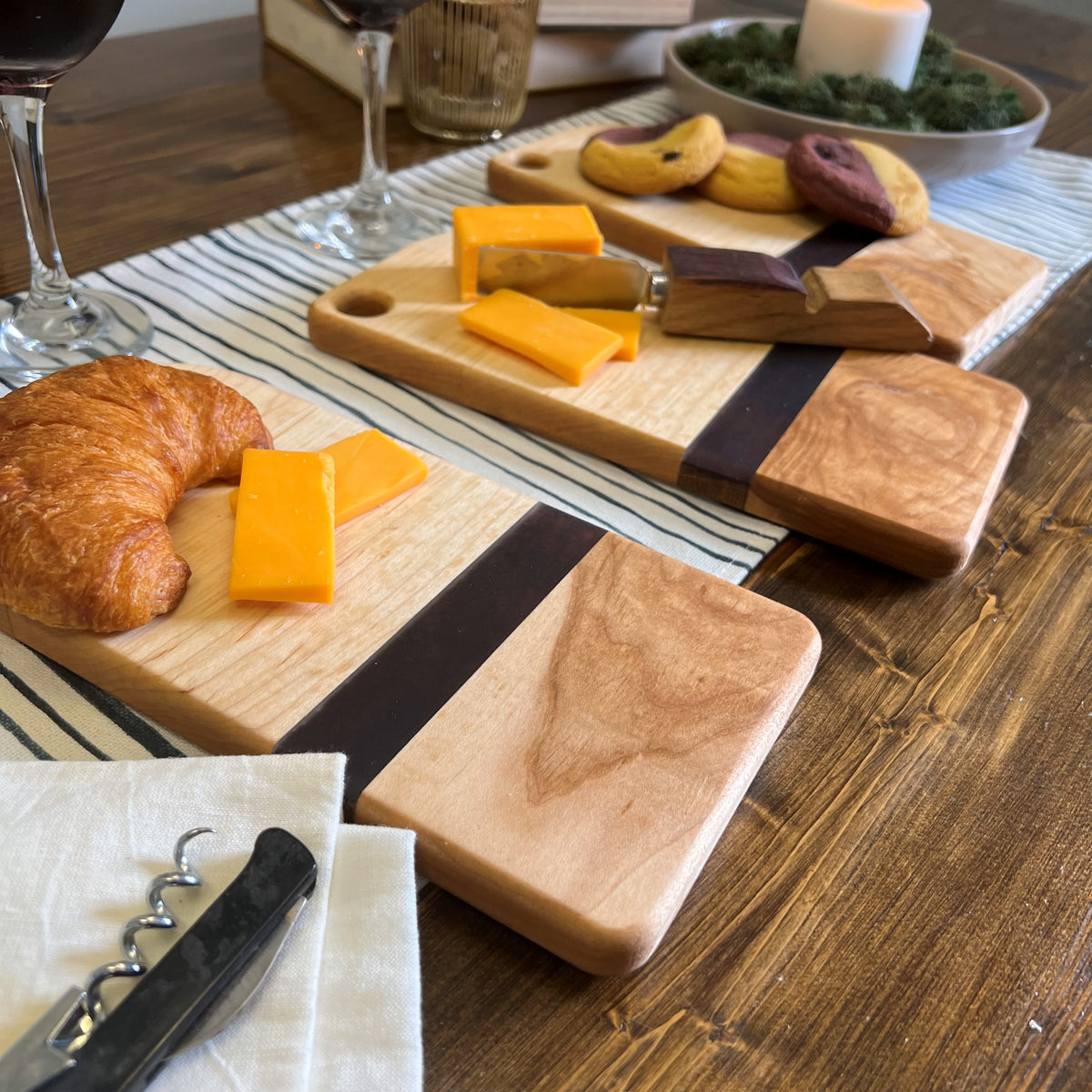Mini Maple &amp; Wine Cutting Board Set of 3