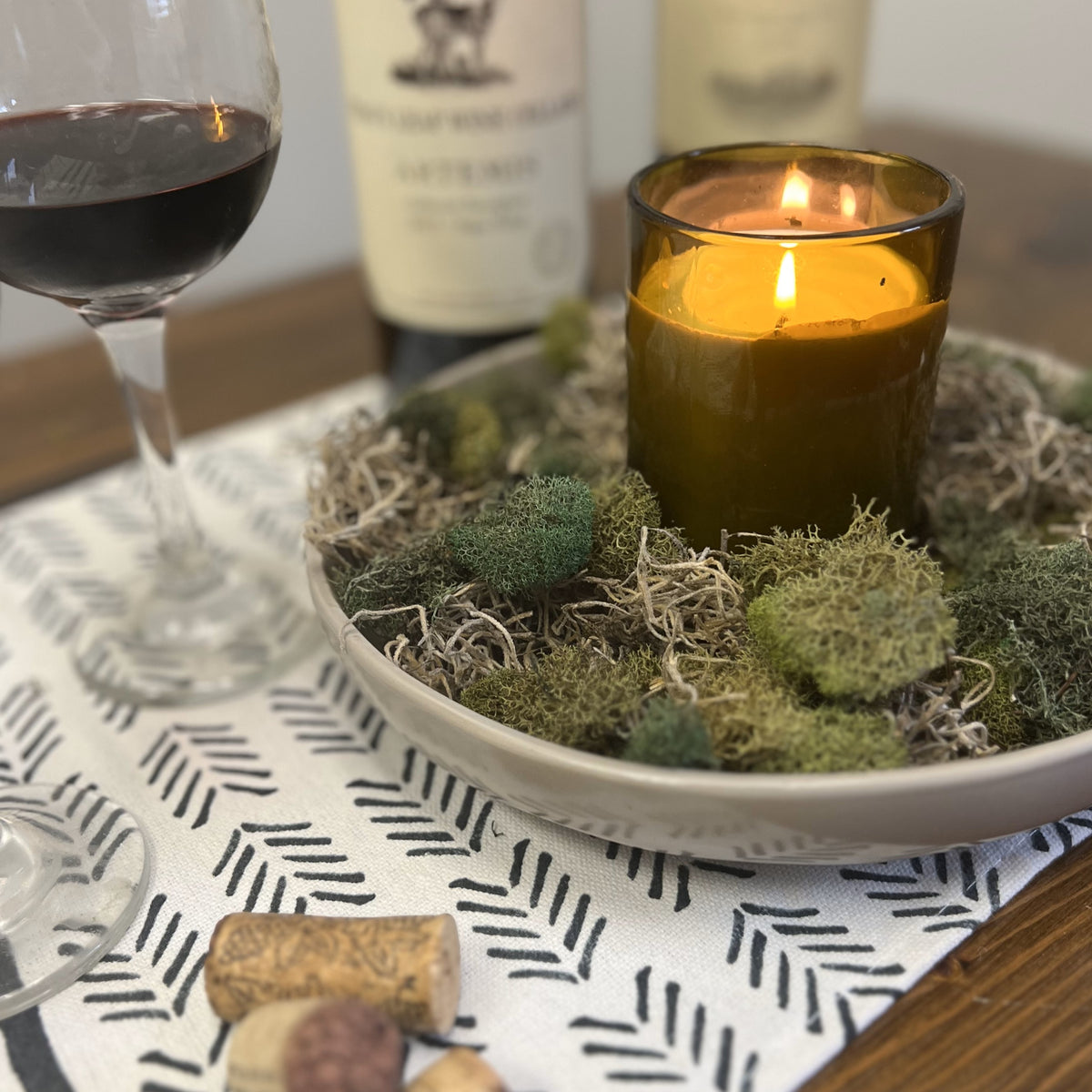 Recycled Wine Bottle Candle