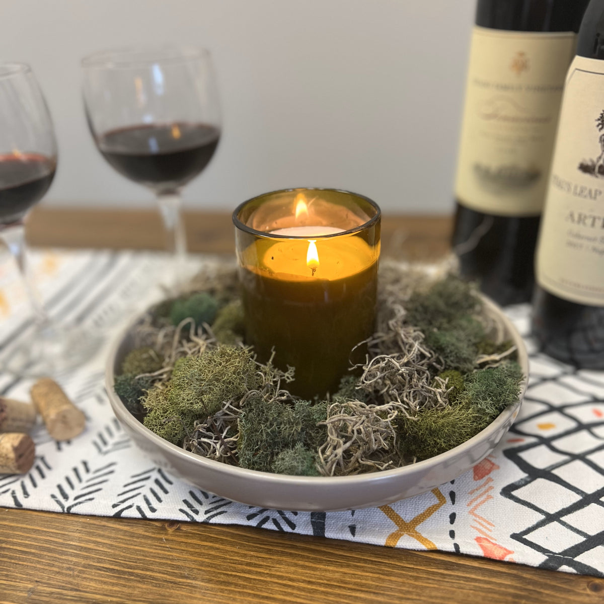 Recycled Wine Bottle Candle