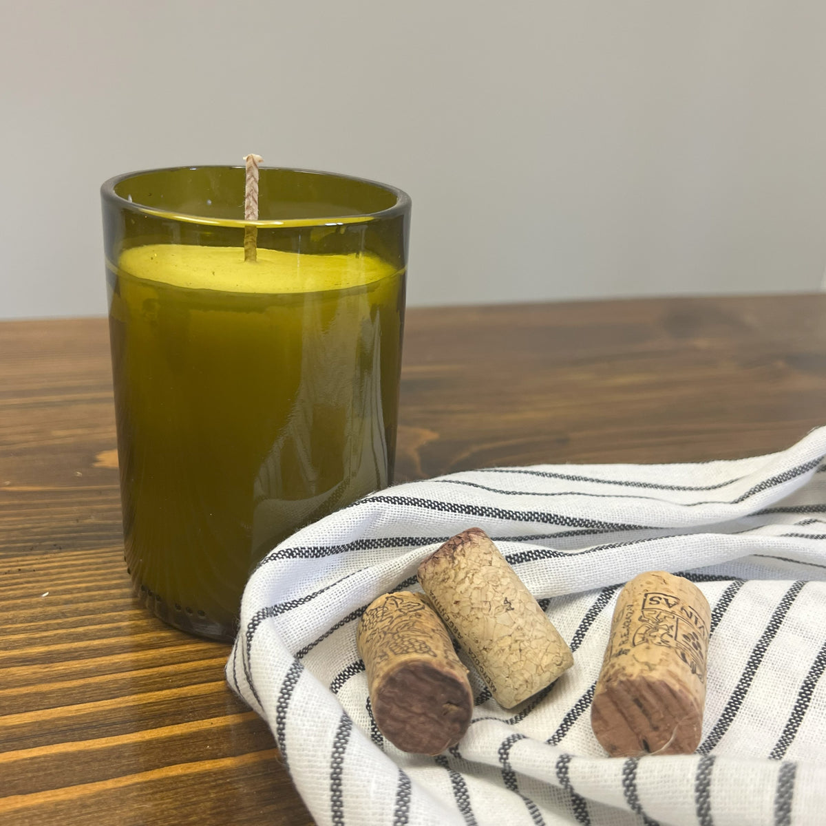 Recycled Wine Bottle Candle