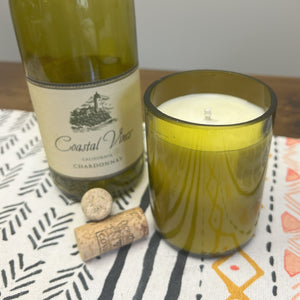 Recycled Wine Bottle Candle