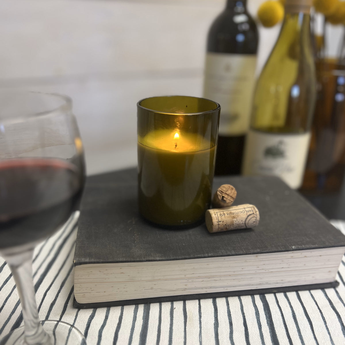 Recycled Wine Bottle Candle