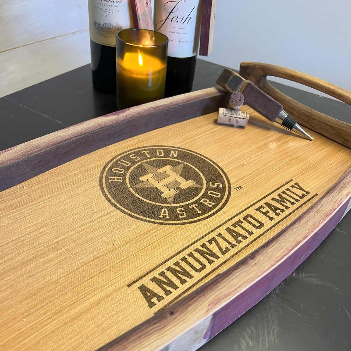 Wine Stave Serving Tray with Custom Logo