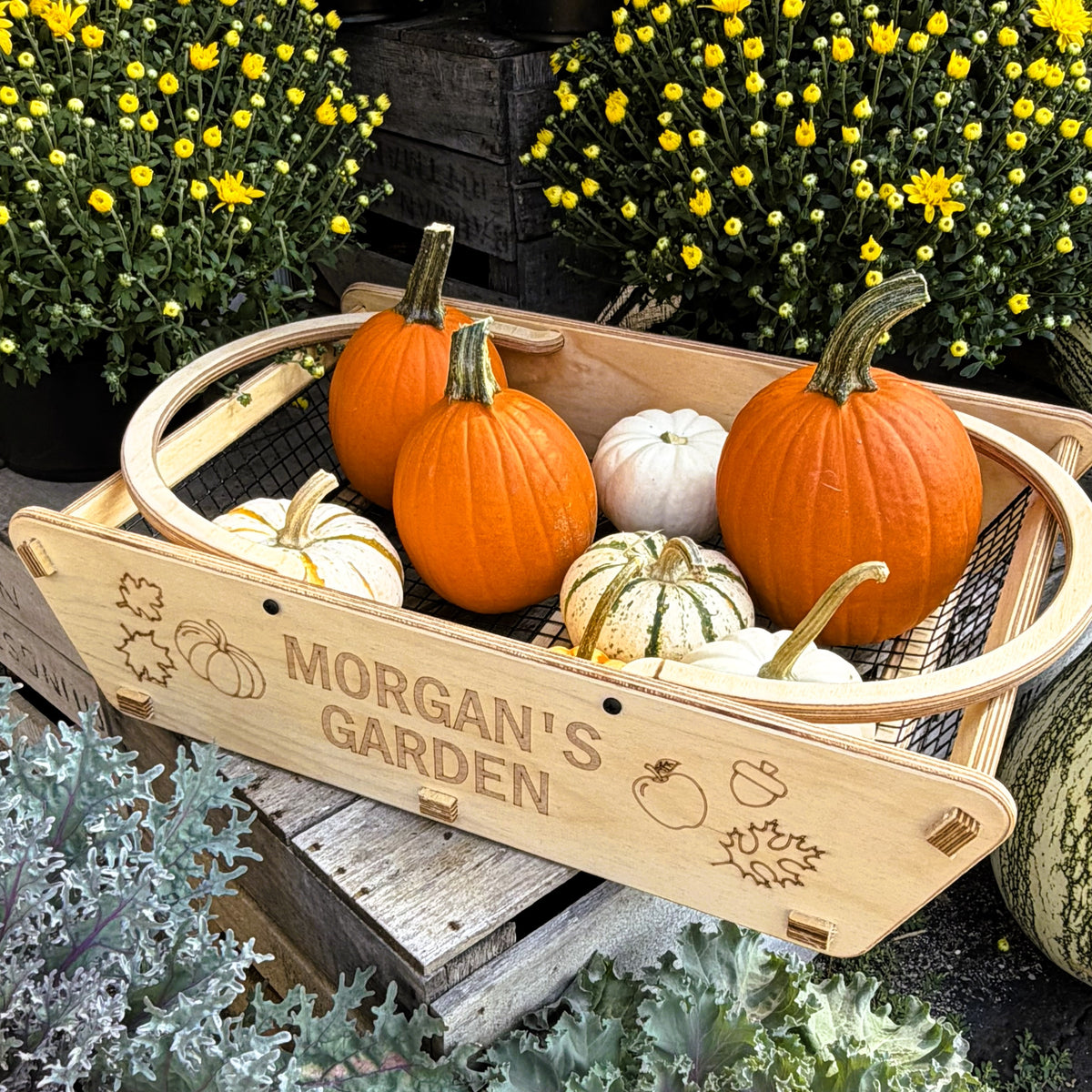 Personalized Harvest Basket - Gift for Gardener or Homesteader-  XL Backyard Garden Basket