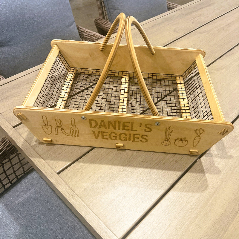 Personalized Harvest Basket - Gift for Gardener or Homesteader-  XL Backyard Garden Basket