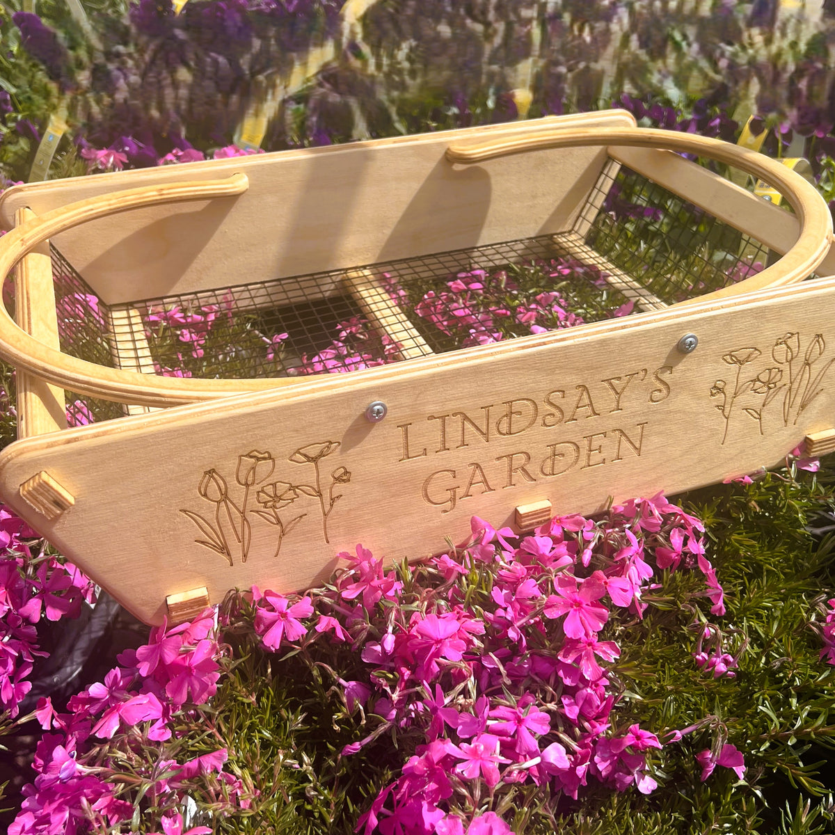 Personalized Garden Basket - 2 sizes - Harvest Basket for Vegetables - Gift for Gardener