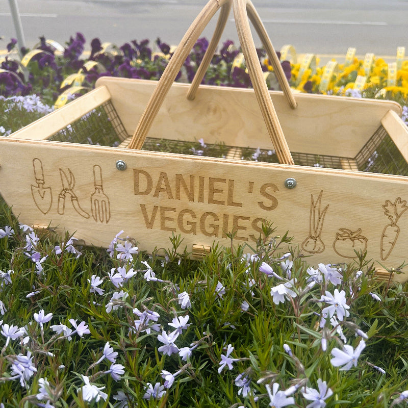 Personalized Harvest Basket - Gift for Gardener or Homesteader-  XL Backyard Garden Basket