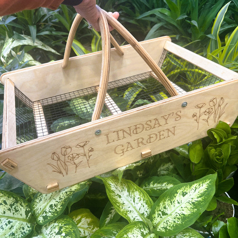 Personalized Harvest Basket - Gift for Gardener or Homesteader-  XL Backyard Garden Basket