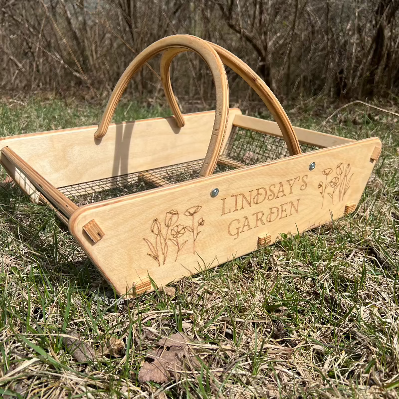 Pinecone Home XL Harvest Basket - Floral Design