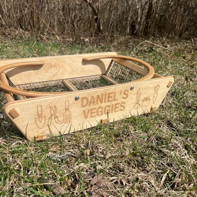 Pinecone Home XL Harvest Basket - Veggie Design