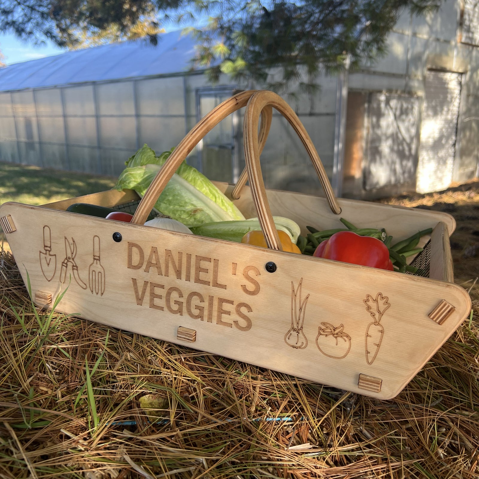 Personalized Harvest Basket - Gift for Gardener or Homesteader-  XL Backyard Garden Basket