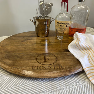 Bourbon Barrel Serving Round - Tray or Lazy Susan
