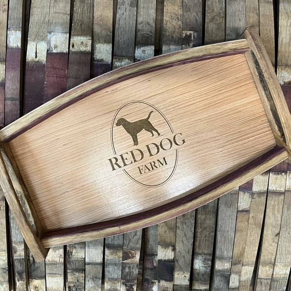 Wine Stave Serving Tray with Custom Logo