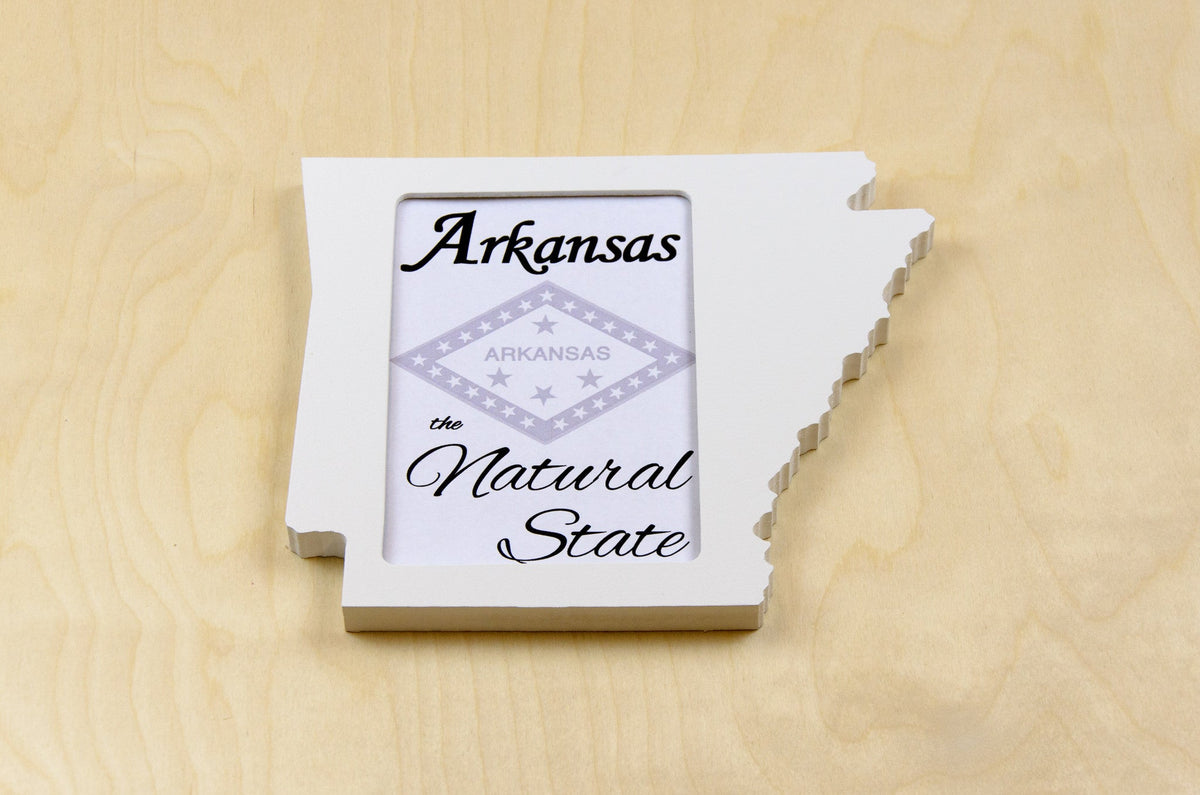 State Shaped Frame - White