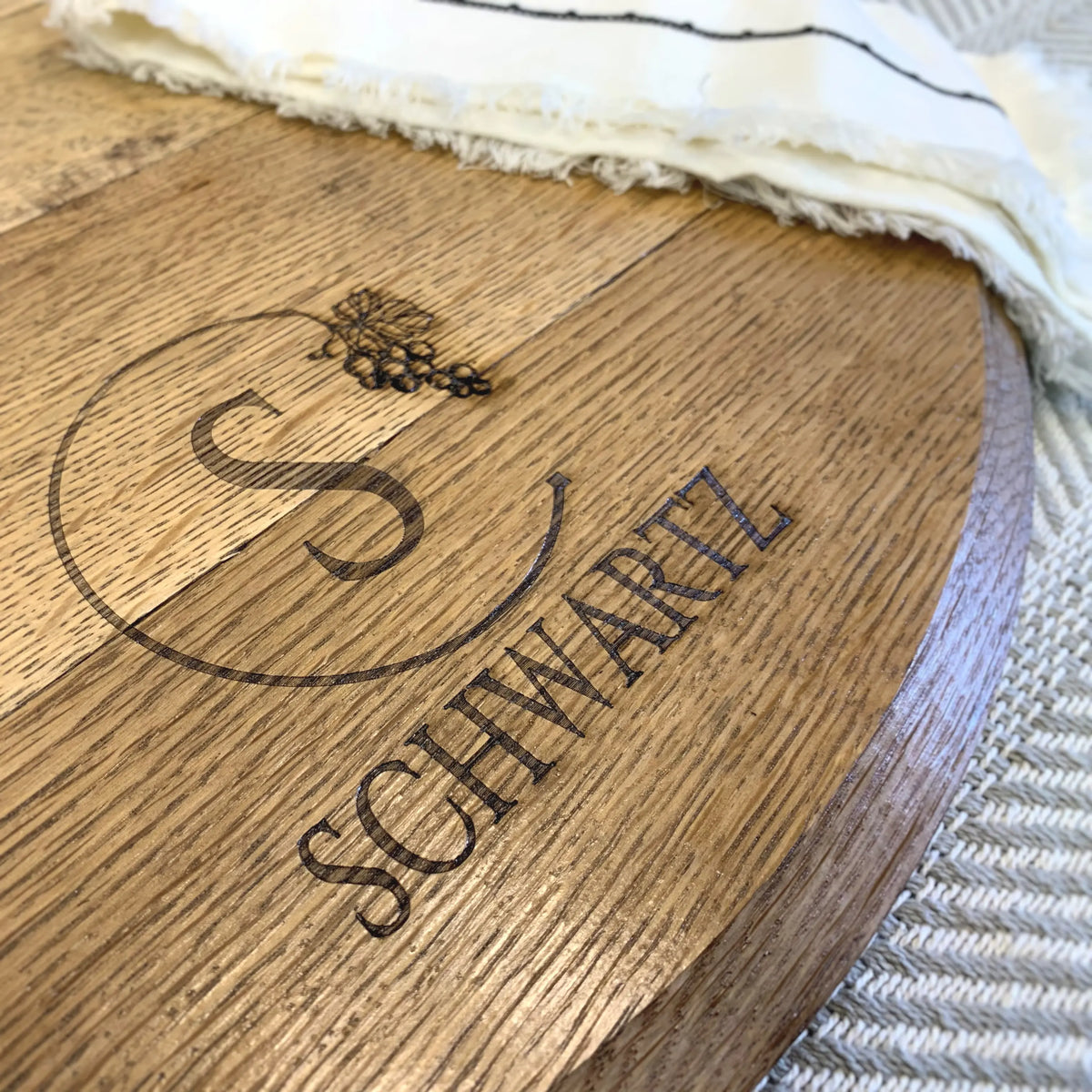 Wine Barrel Round Lazy Susan