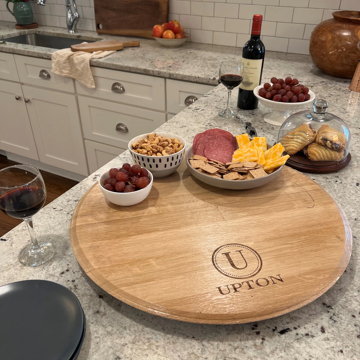 Wine Barrel Round Lazy Susan