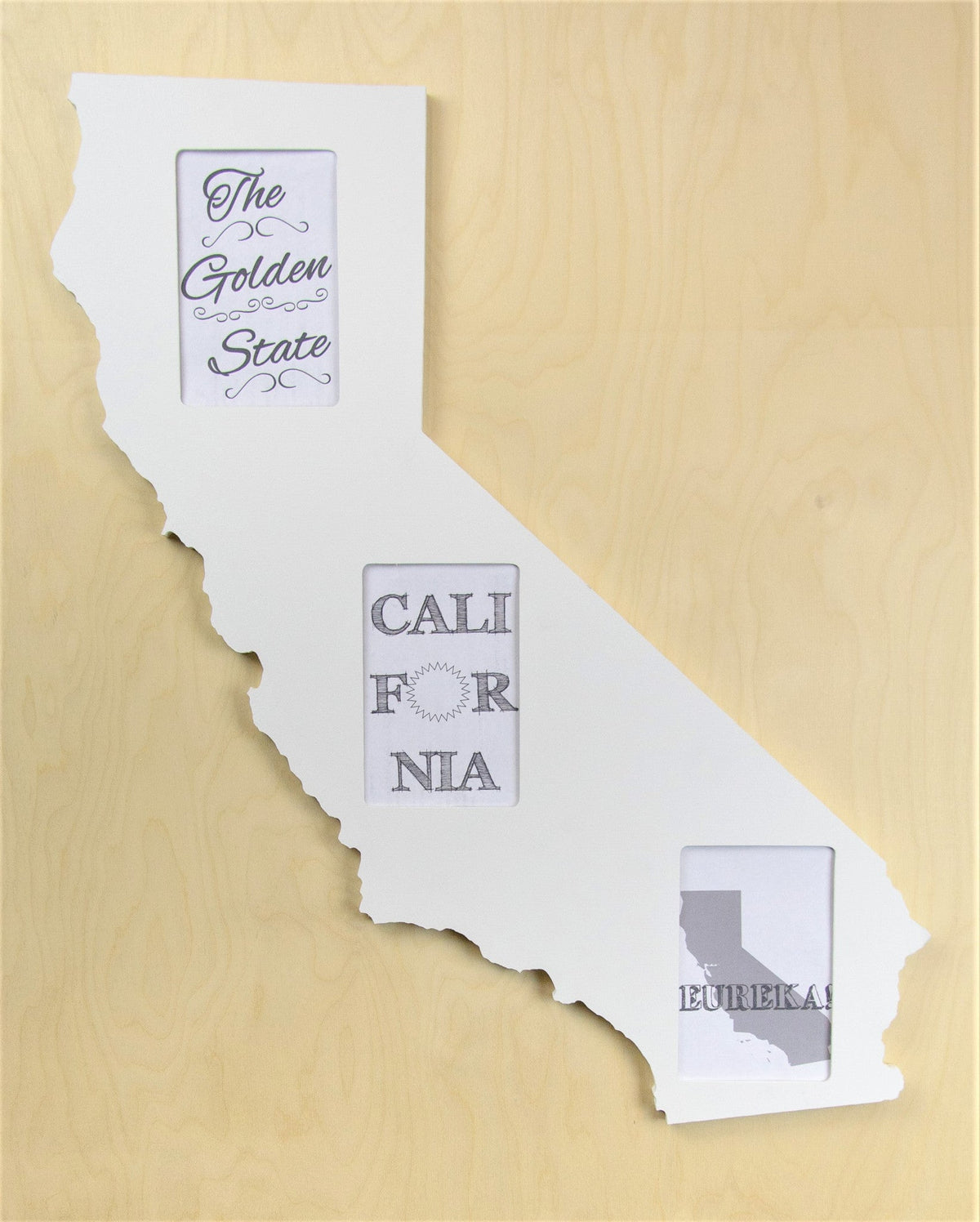 State Shaped Frame - White