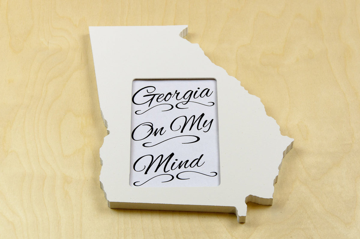 State Shaped Frame - White