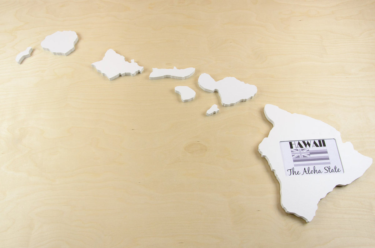 State Shaped Frame - White