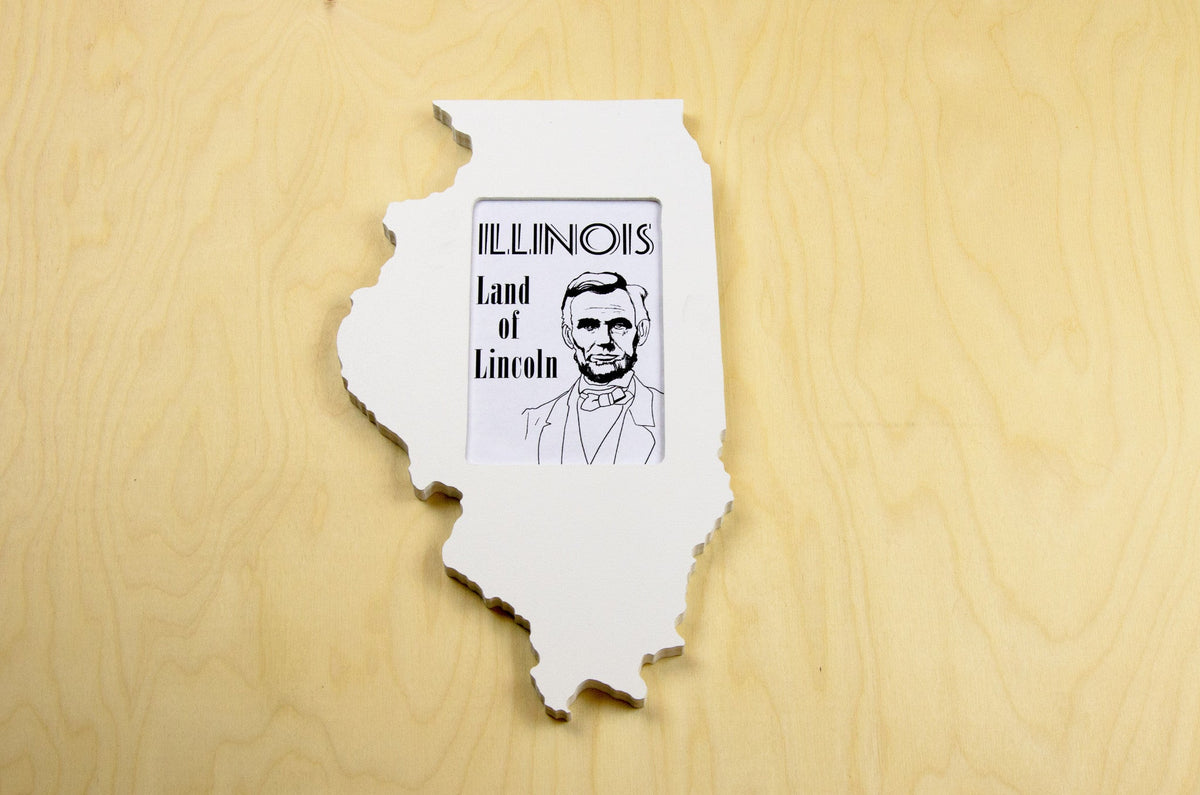 State Shaped Frame - White