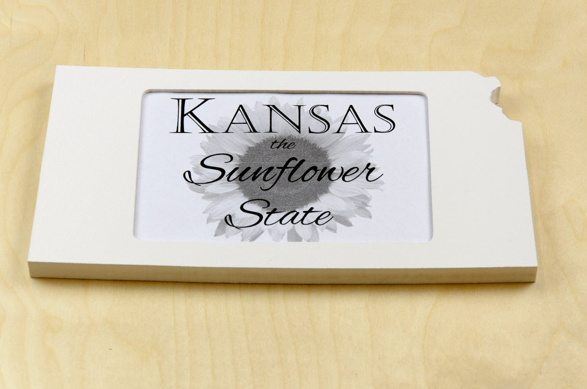 State Shaped Frame - White