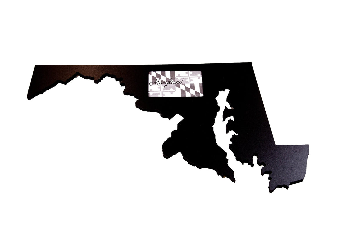 State Shaped Frame - Black