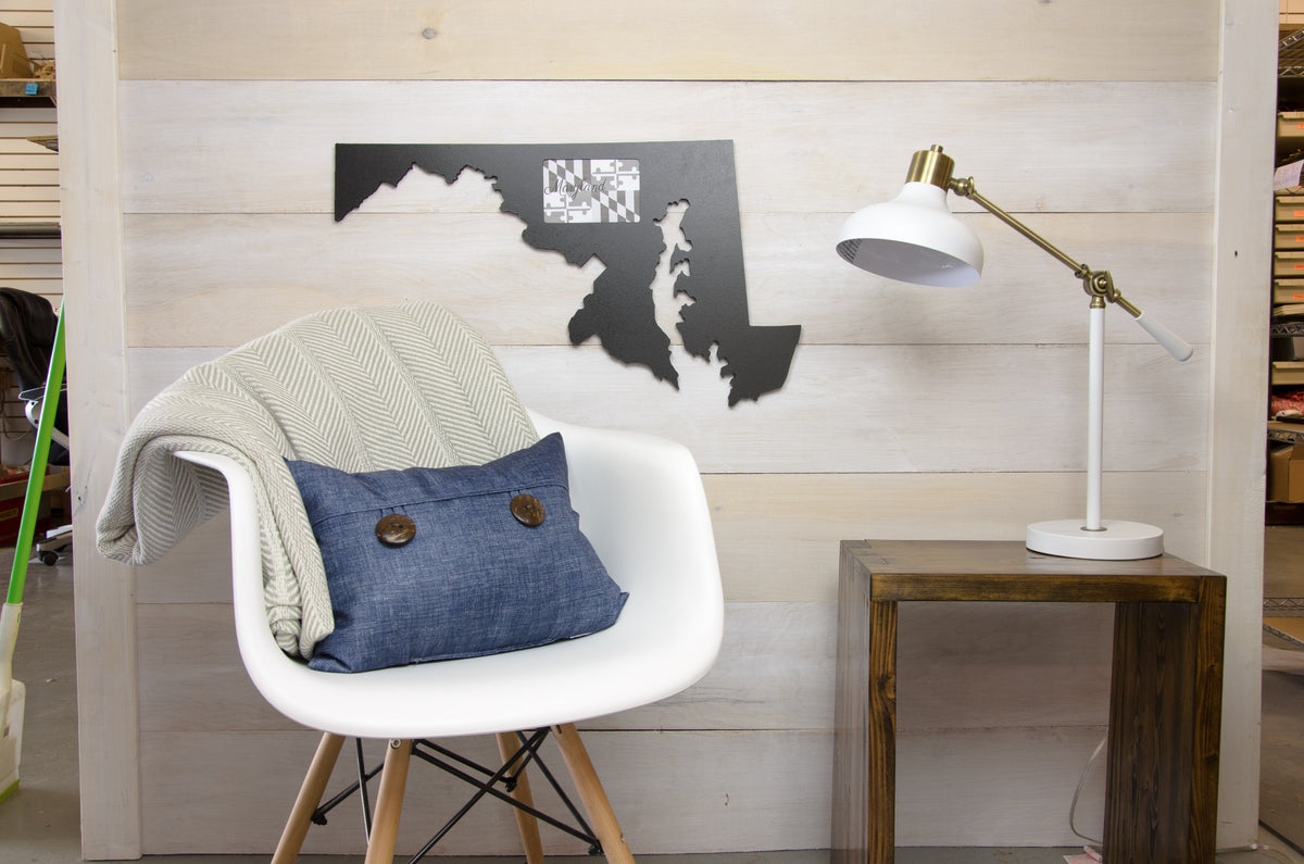 State Shaped Frame - Black