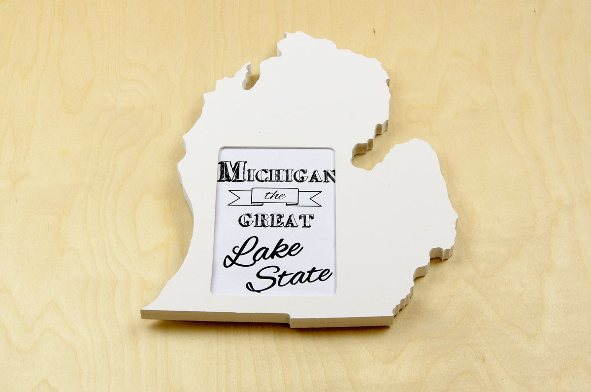 State Shaped Frame - White