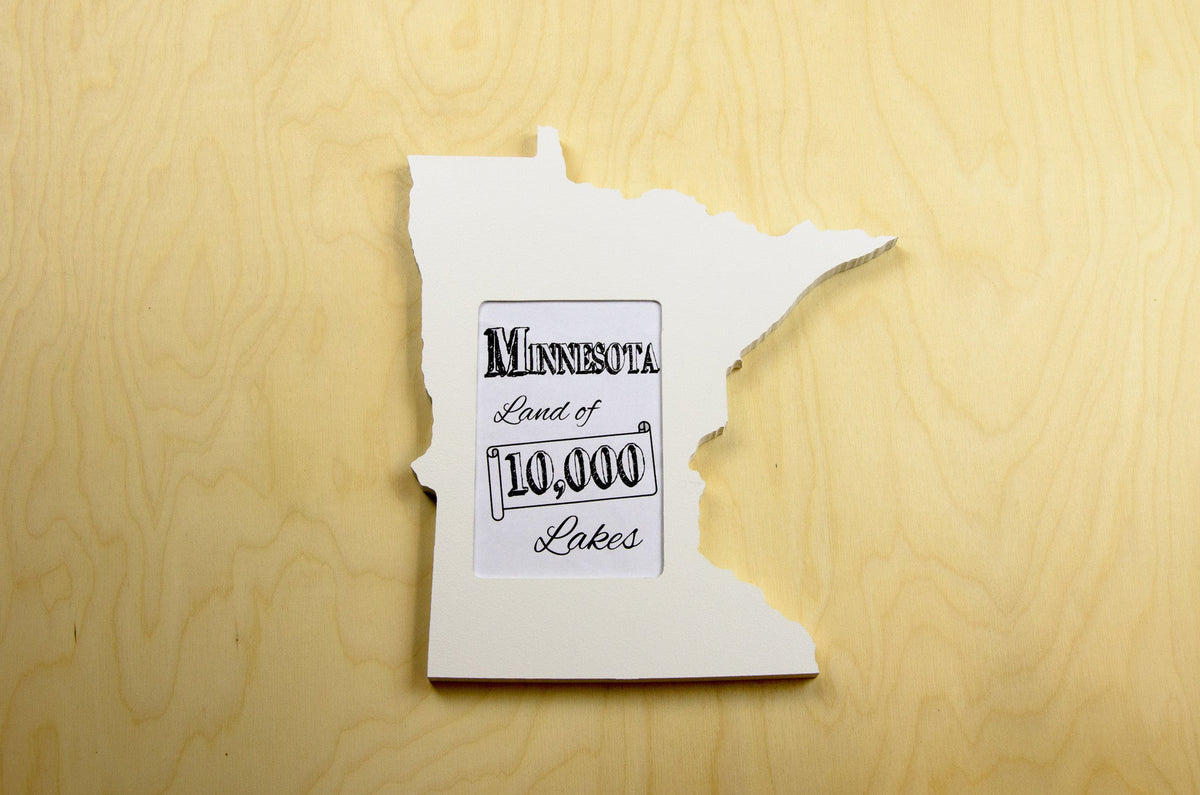 State Shaped Frame - White