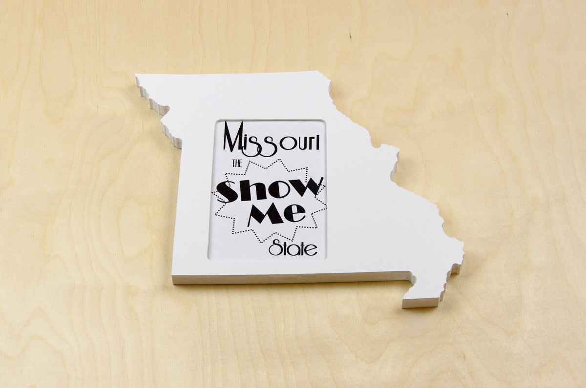 State Shaped Frame - White