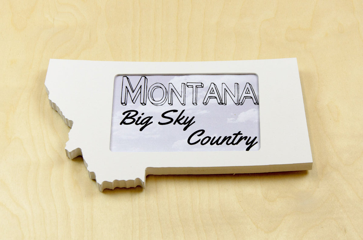 State Shaped Frame - White