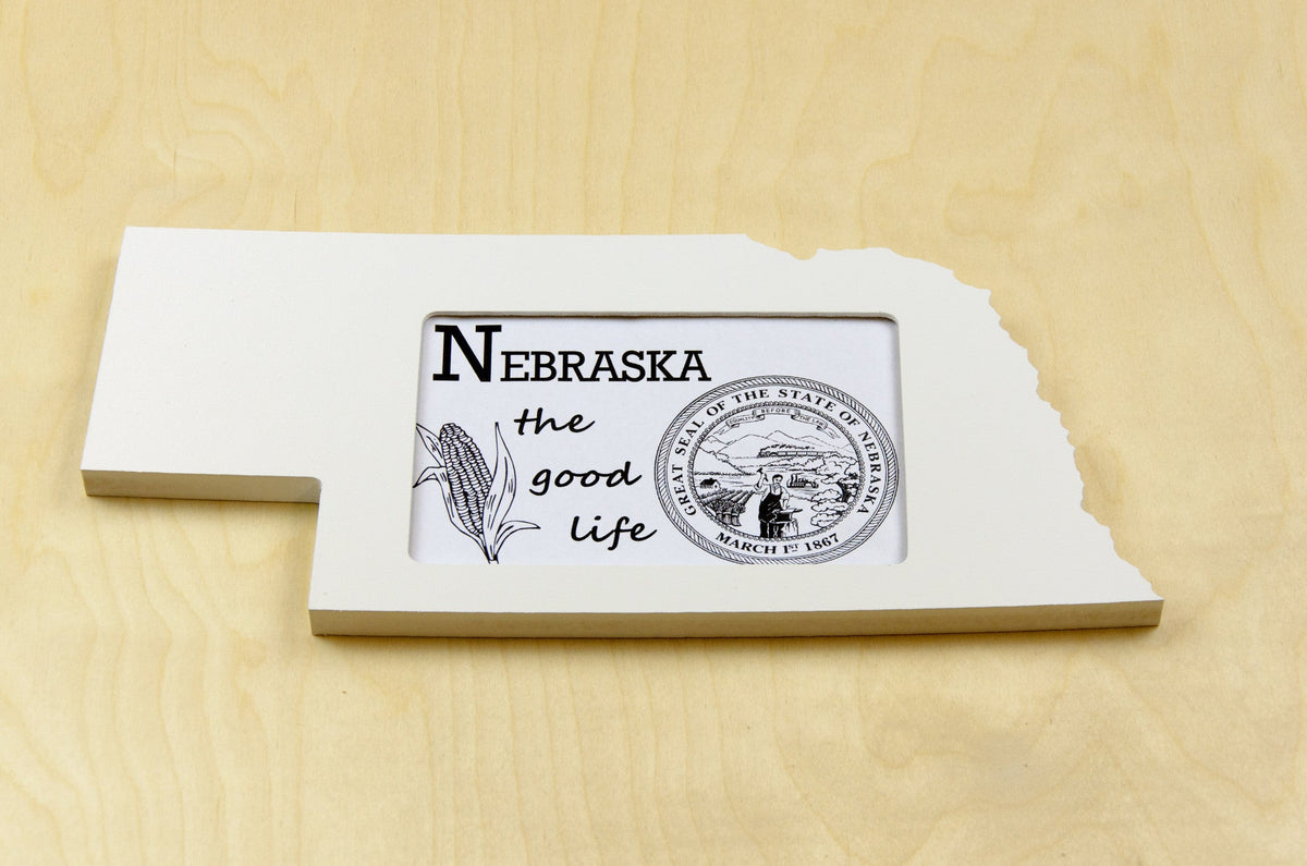 State Shaped Frame - White