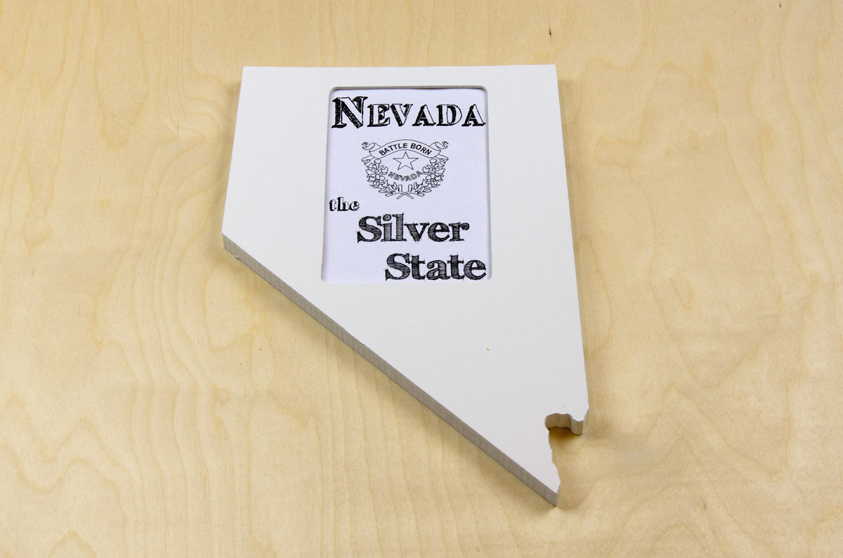 State Shaped Frame - White