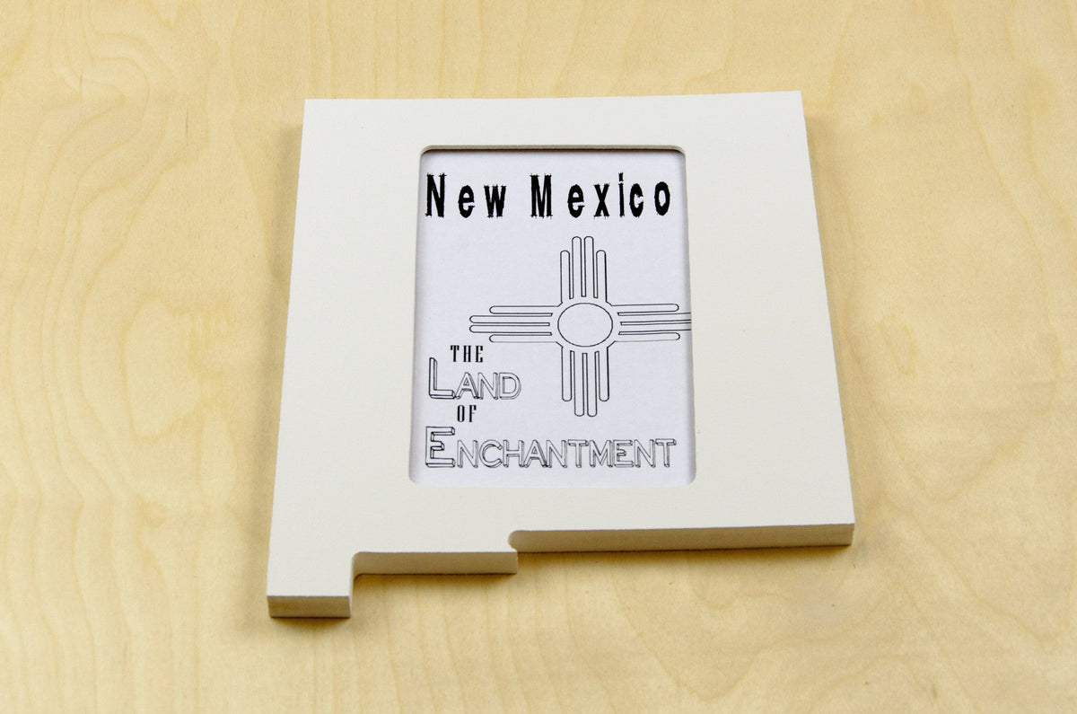 State Shaped Frame - White