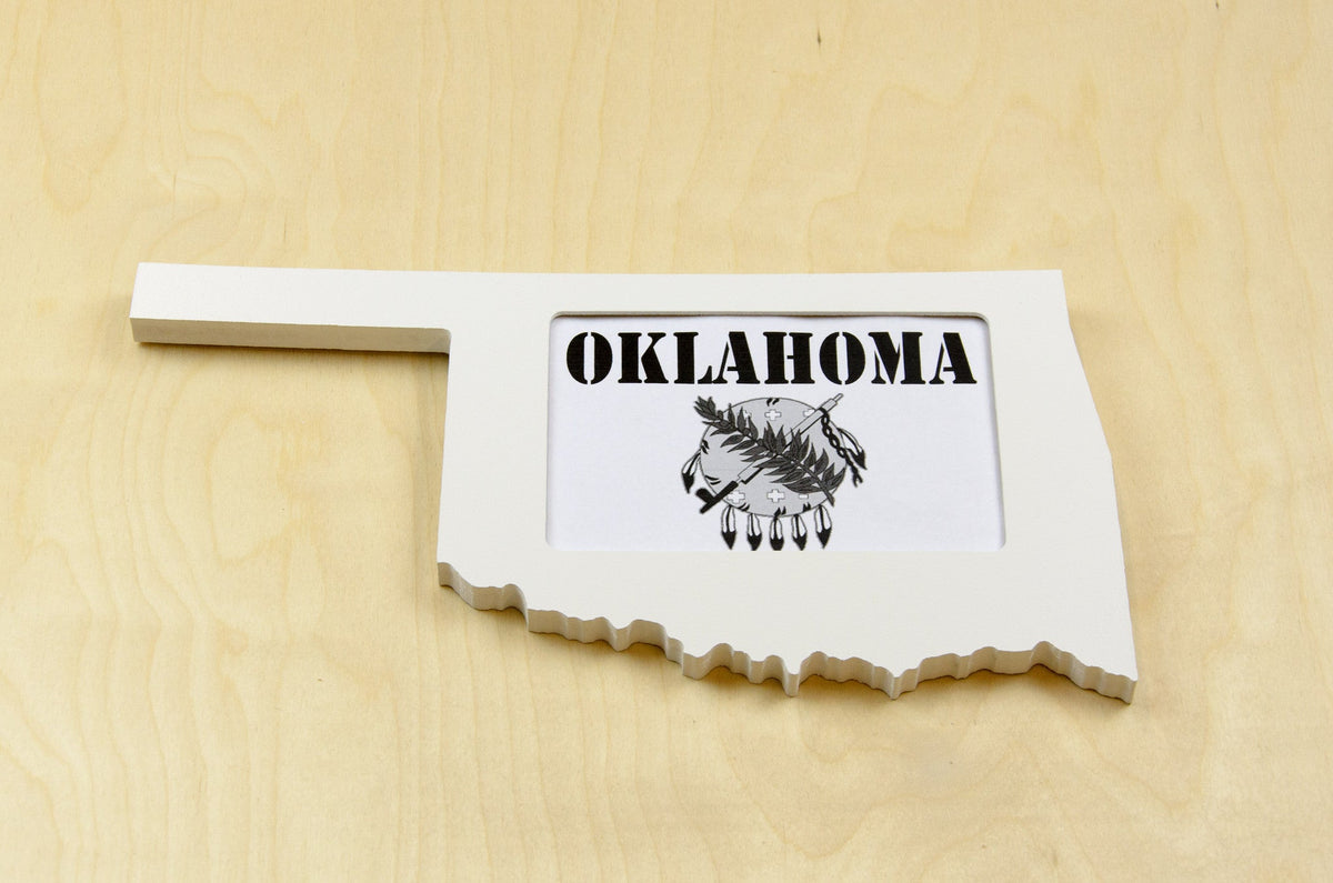 State Shaped Frame - White