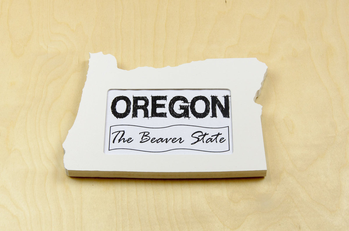 State Shaped Frame - White