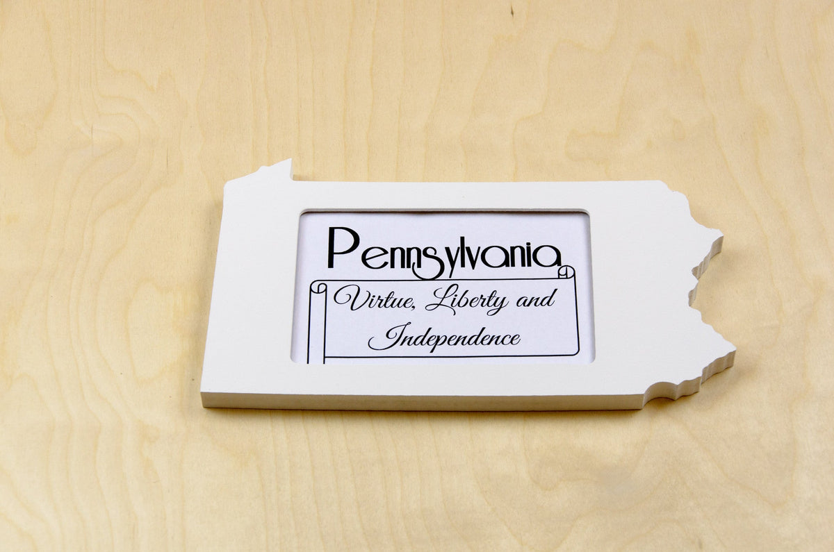 State Shaped Frame - White