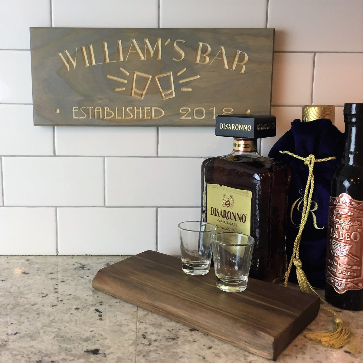 Personalized Wood Bar Sign