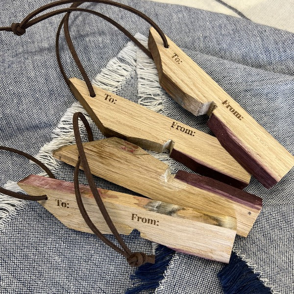Wine Barrel Bottle Tags Set of 5