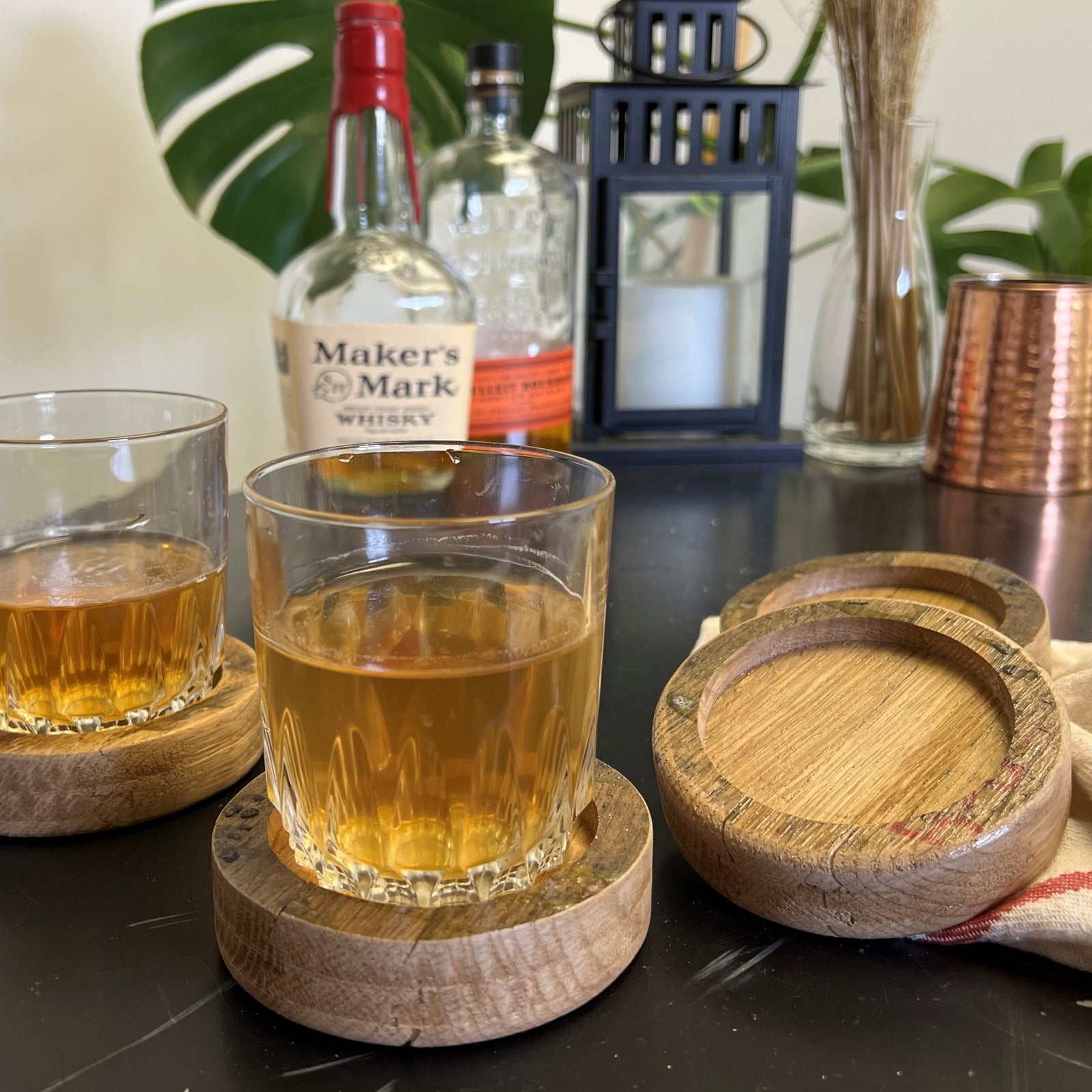 Bourbon Barrel Coaster Set