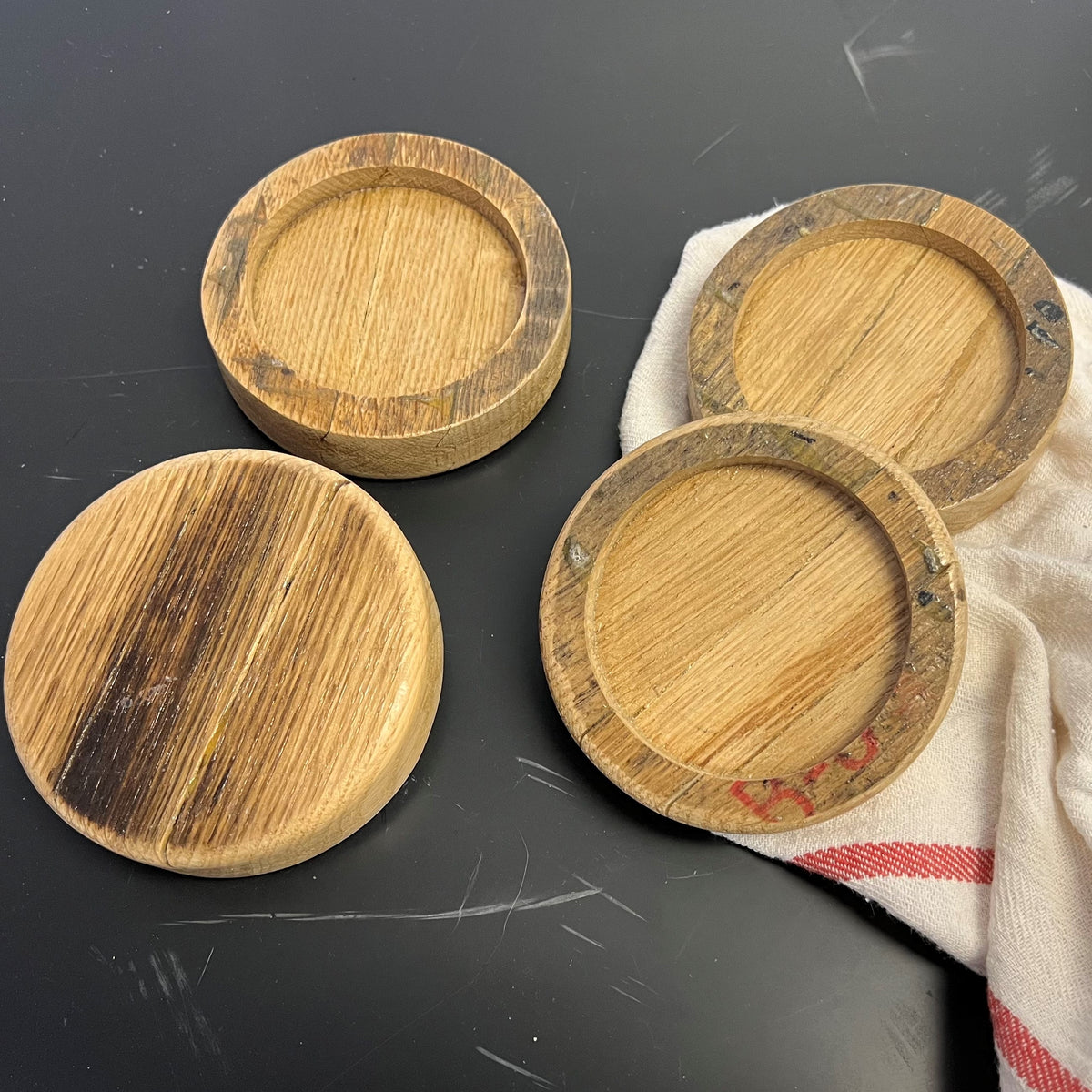 Bourbon Barrel Coaster Set