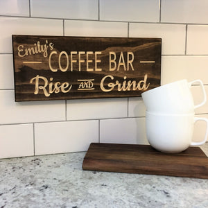 Personalized Wood Coffee Sign