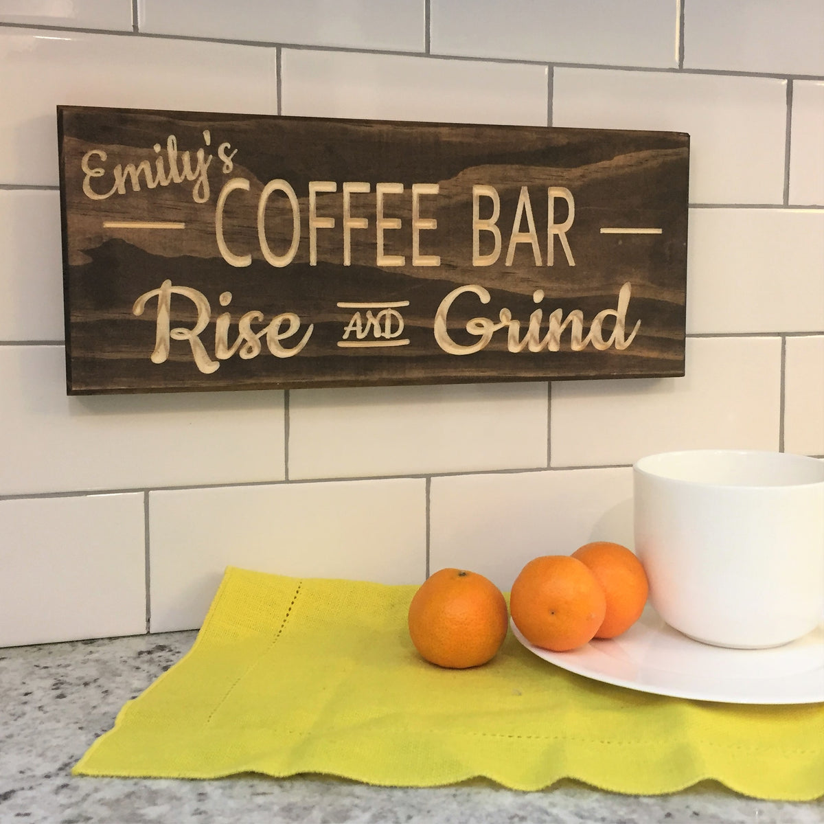 Personalized Wood Coffee Sign