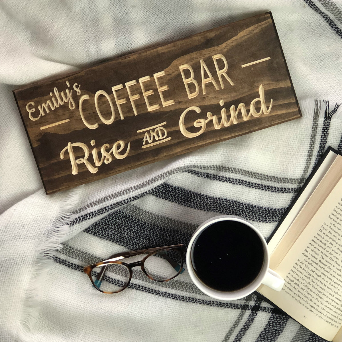 Personalized Wood Coffee Sign