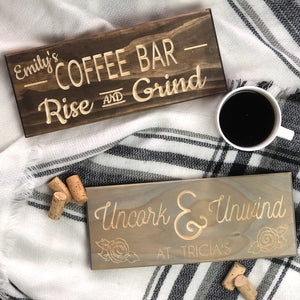 Personalized Wood Wine Sign