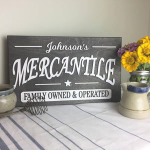 Personalized Farmhouse Mercantile Sign