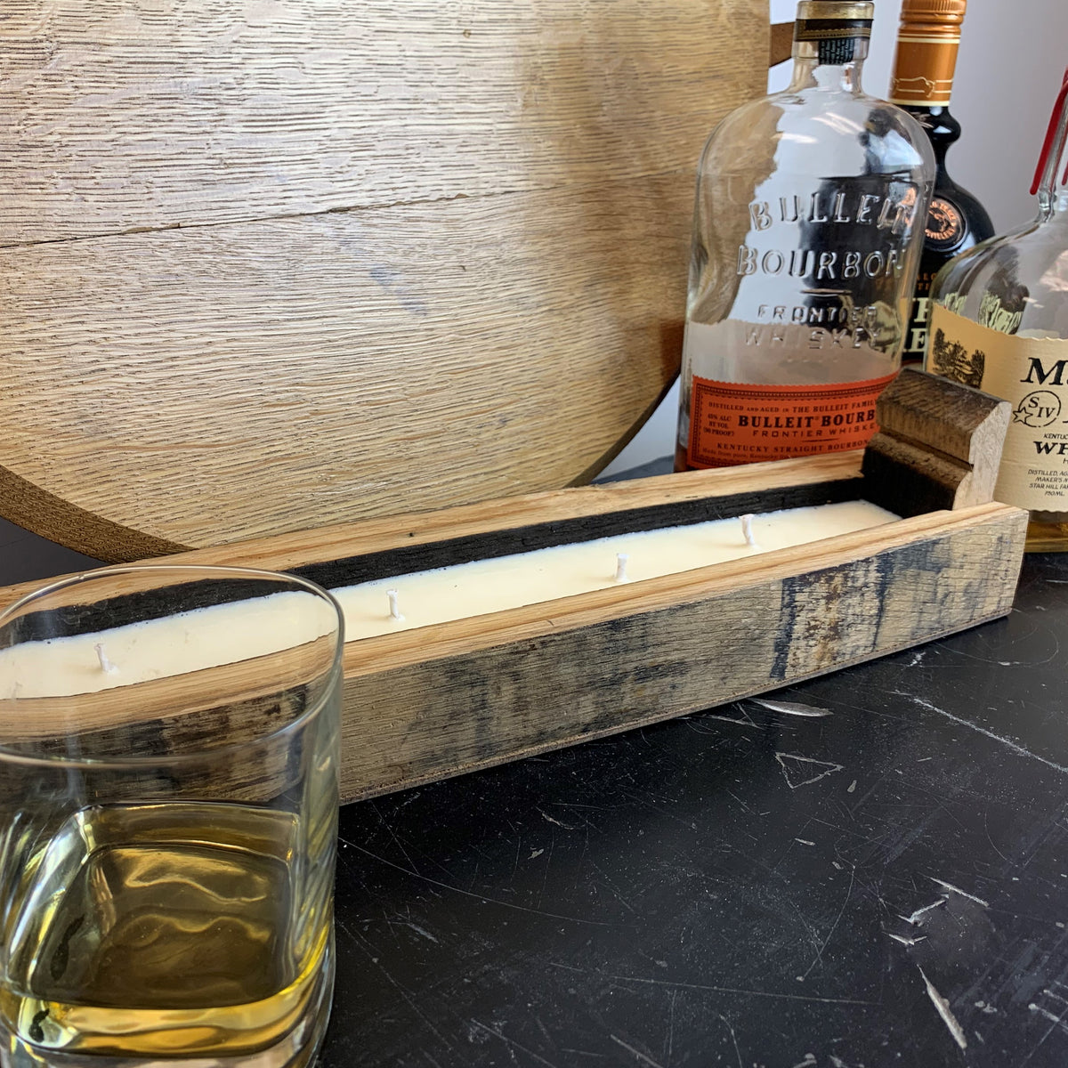 Bourbon Barrel Stave Candle
