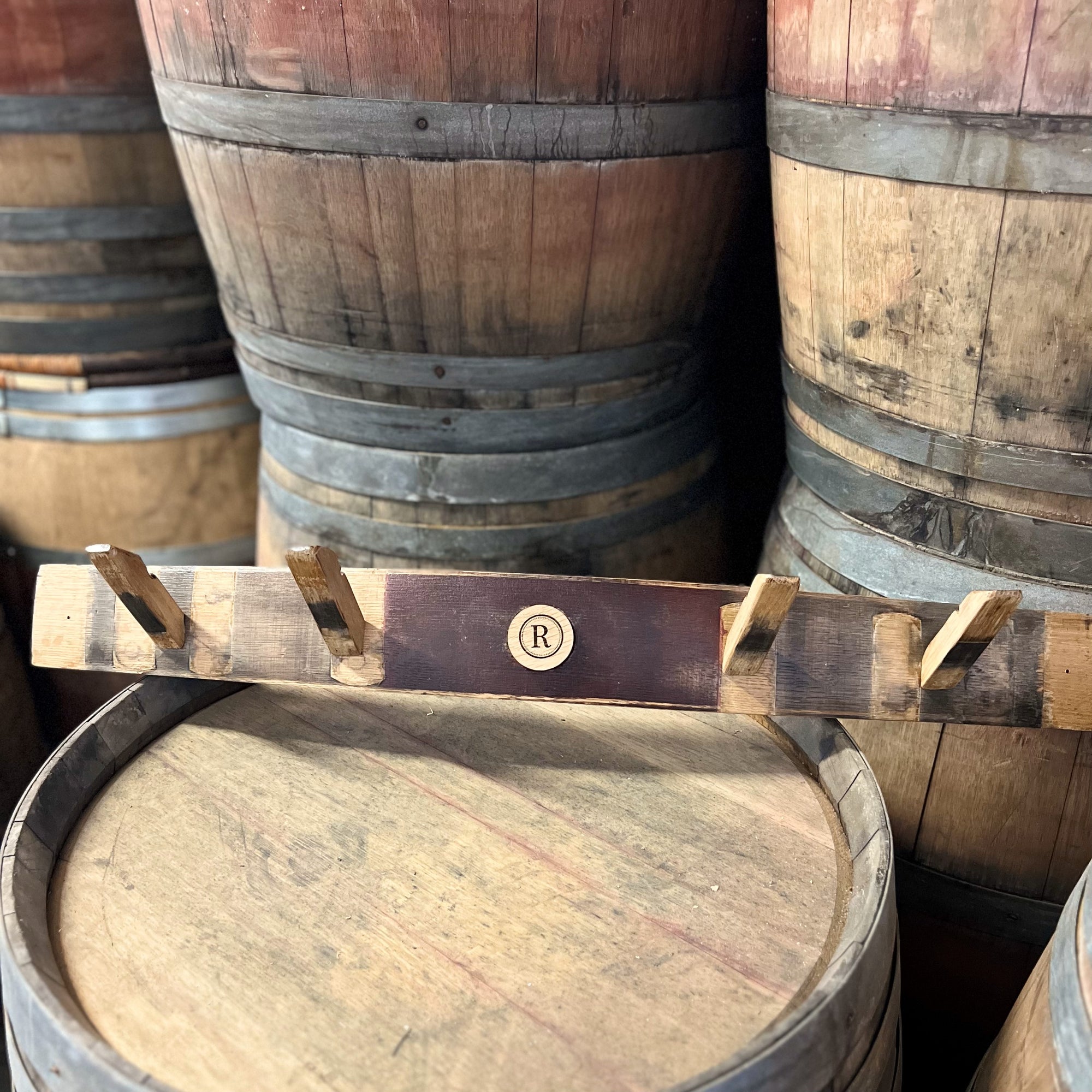 Wine Barrel Coat Rack