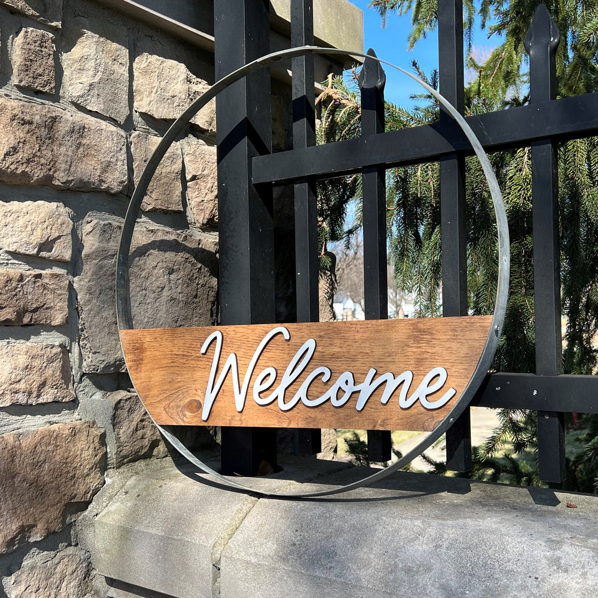 Personalized Wine Barrel Hoop Sign
