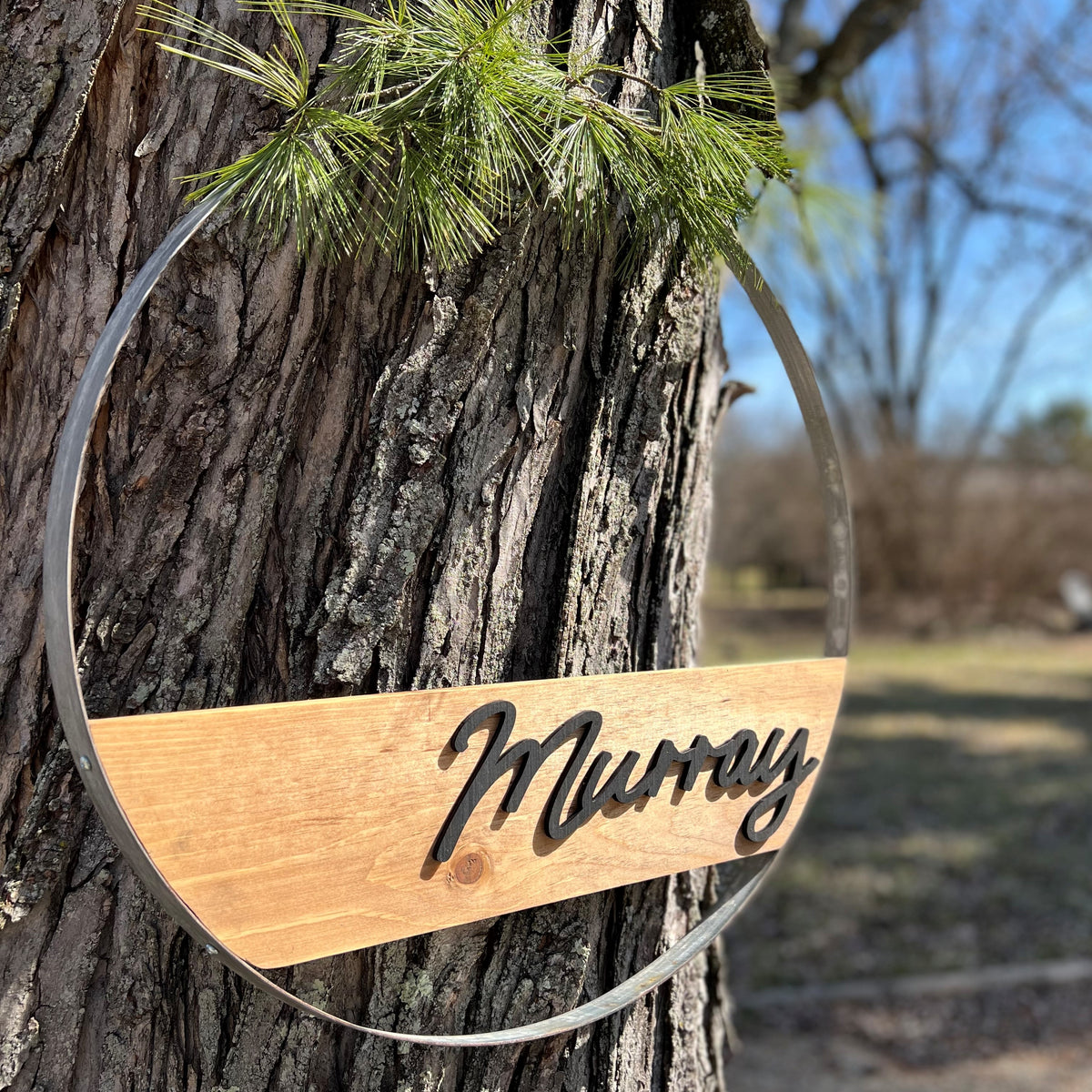 Personalized Wine Barrel Hoop Sign